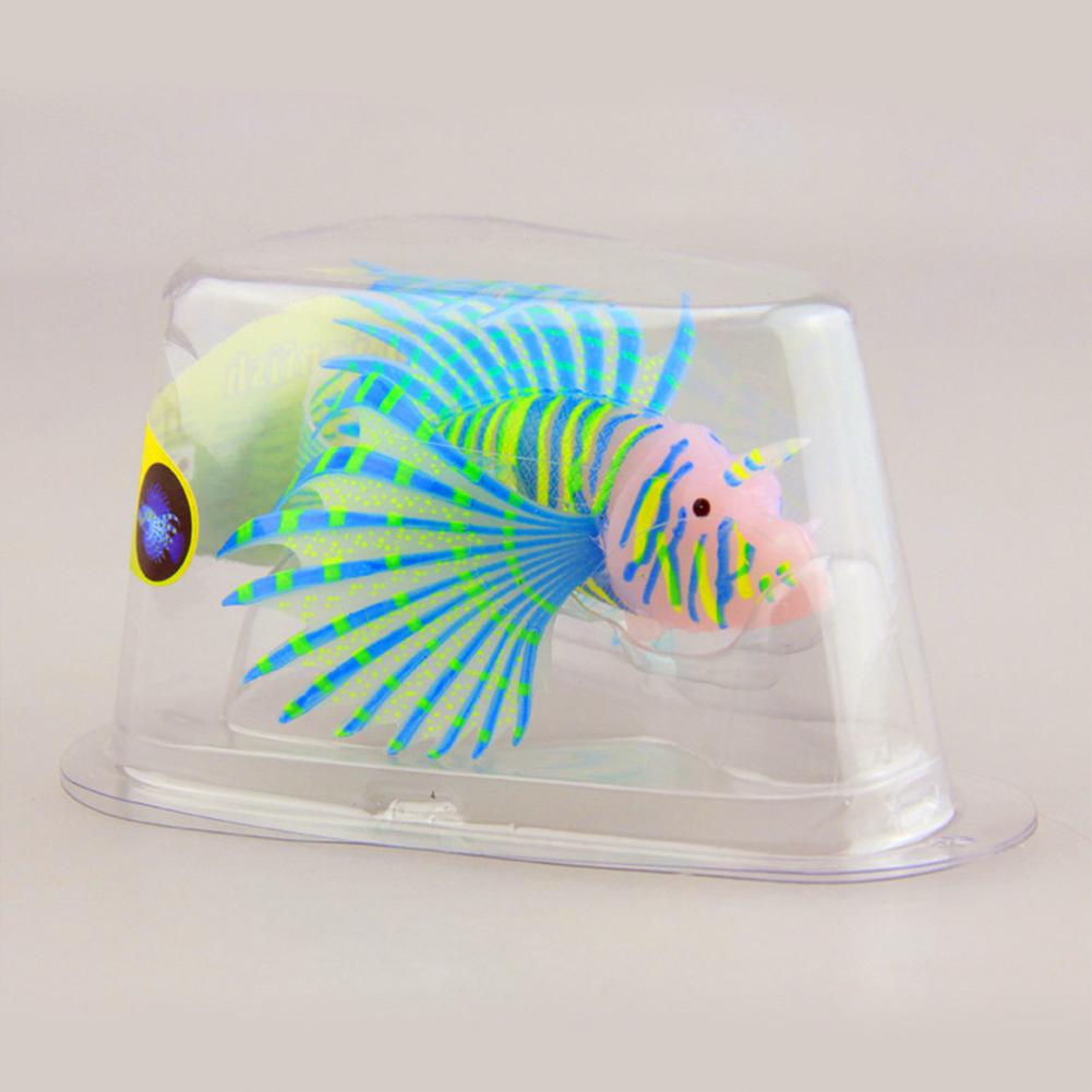 Fish Bowl Aquarium Fake Fish Decoration Floating Silicone Luminous Ornamental Fake Fish Fluorescent Simulation Color Lionfish Ornaments