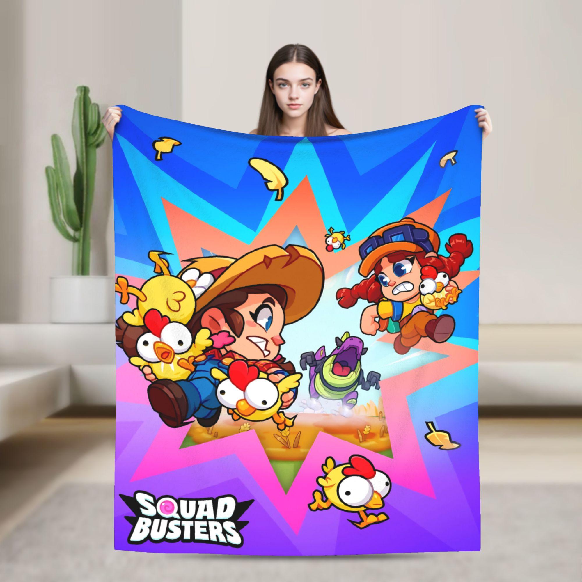 Squad Busters Game Flannel Blanket Soft Throw Blanket for Couch Bed Travel Aesthetic Bedspread Sofa Bed Cover 75X95CM