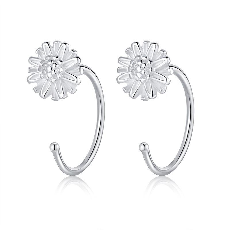 

Women Earrings Silver Heart Flower Star Moon Butterfly Shape Decoration Stud Style I