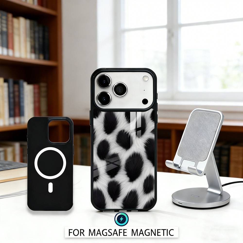F-Fashion T-Tiger Leopard Print Phone Case Magnetic For iPhone17 16 15 14 13 12 Pro Max For Magsafe Wireless Charging Cover