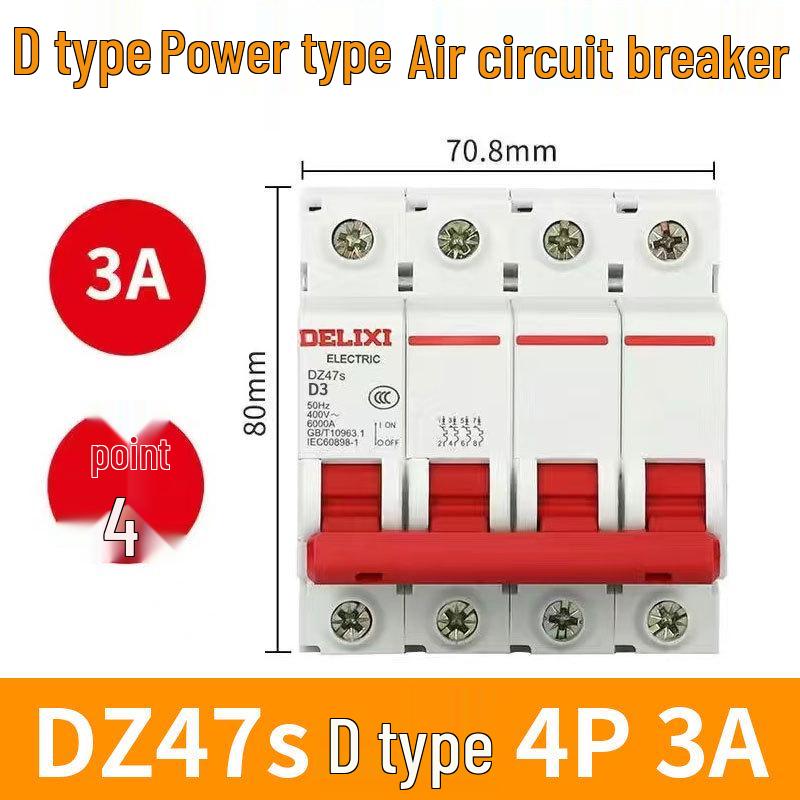 Delixi DZ47S Circuit Breaker: Air Switch for Single/Three-Phase, 1P/2P/3P/4P.