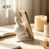 Decorative Rabbit Ornament for Desktop Cute Bunny Phone Holder, 3D Printed Animal Mobile Stand, Hands Free Mount TV Series Cell Holder Home
