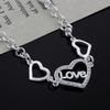 Copper Bracelets for Women Crystal LOVE Heart Chain Fashion Jewelry for Wedding Party Christmas Gifts