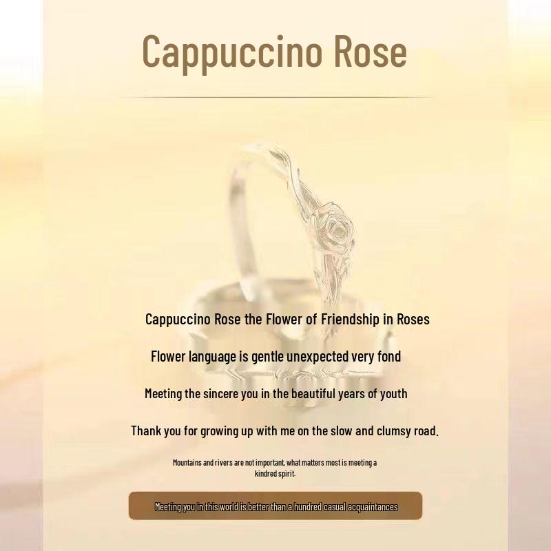Mingjie Cappuccino Rose Bestie Rings - Women's Pair for Couples, Ideal Christmas Gift