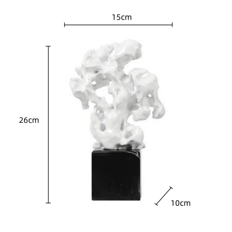 Dirbtinio koralinio akmens netaisyklingos tuščiavidurės akmens statulėlės marmurinis pagrindas abstraktūs rankdarbių papuošalai namų dekoravimo aksesuarai