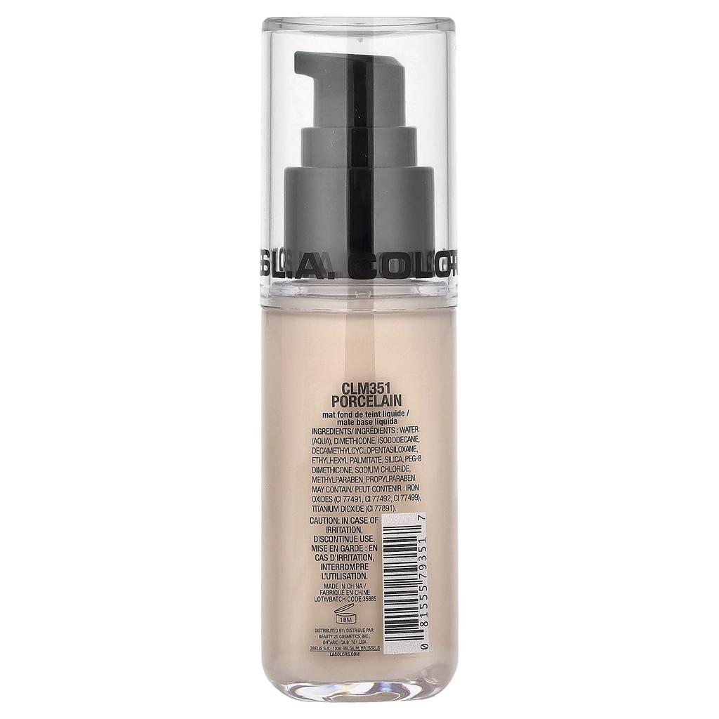 L.A. Colors Truly Matte Foundation, CLM351 Porcelain, 40ml (1.35fl oz)