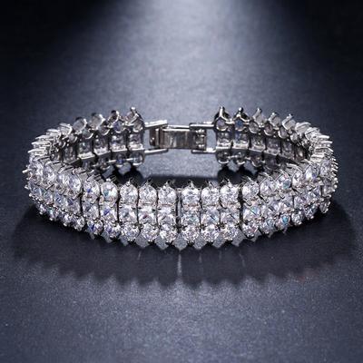 Emmaya Marka Trendy Charm Aaa Kübik Zirkon Beyaz Altın Renk Kristal Bilezikler Kadınlar Için Elegance Takı Düğün Parti Hediye