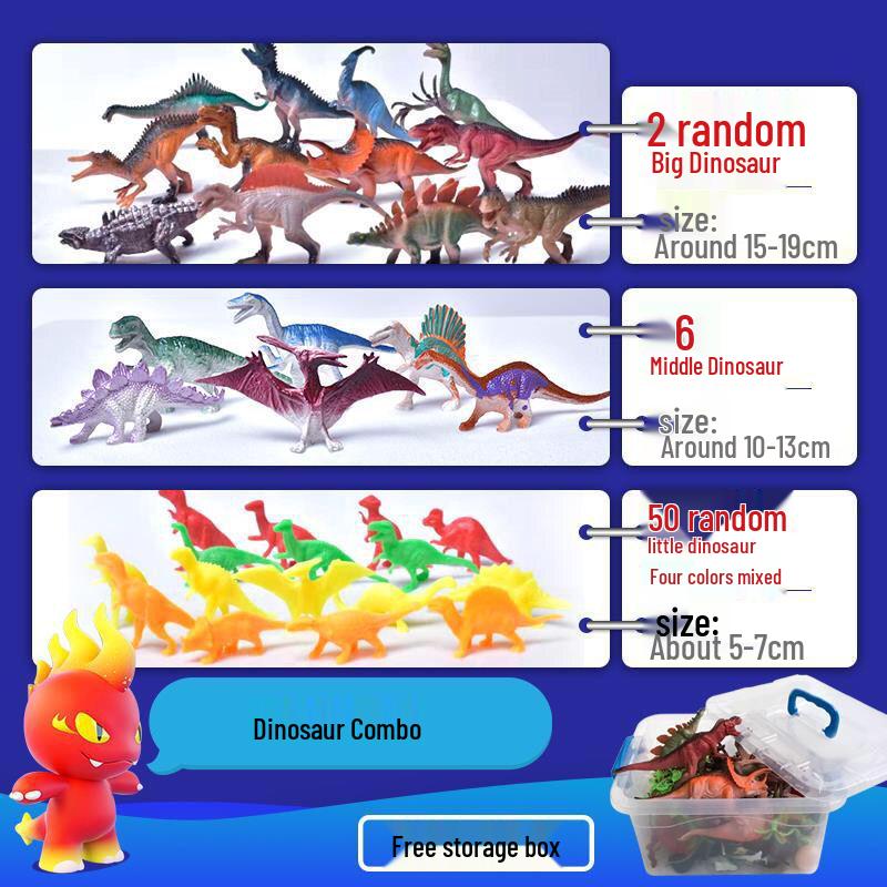 Soft Rubber Dinosaur Toy Set for Kids - Small Dinosaur Models for Boys & Girls