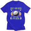 Custom Classic Golf And Beer T Shirts Men Tshirt Casual Tee Pure Cotton Slim Fit Tshirts Merch