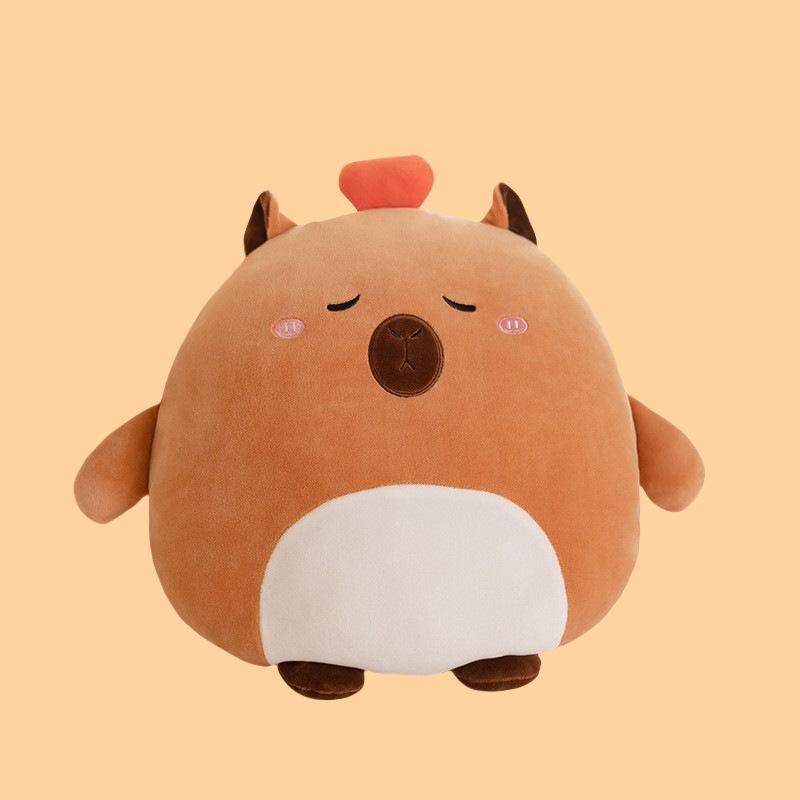 Cute animal capybara throw pillow soft down cotton doll pillow girls sleeping children plush doll gift