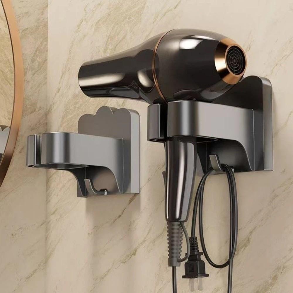 Wall-Mounted Hair Dryer Rack Plastic Blower Holder Practical Hair Dryer Holder for Home