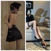 Sexy lace satin lingerie gentle wind perspective suspender nightdress low chest backless temptation miniskirt