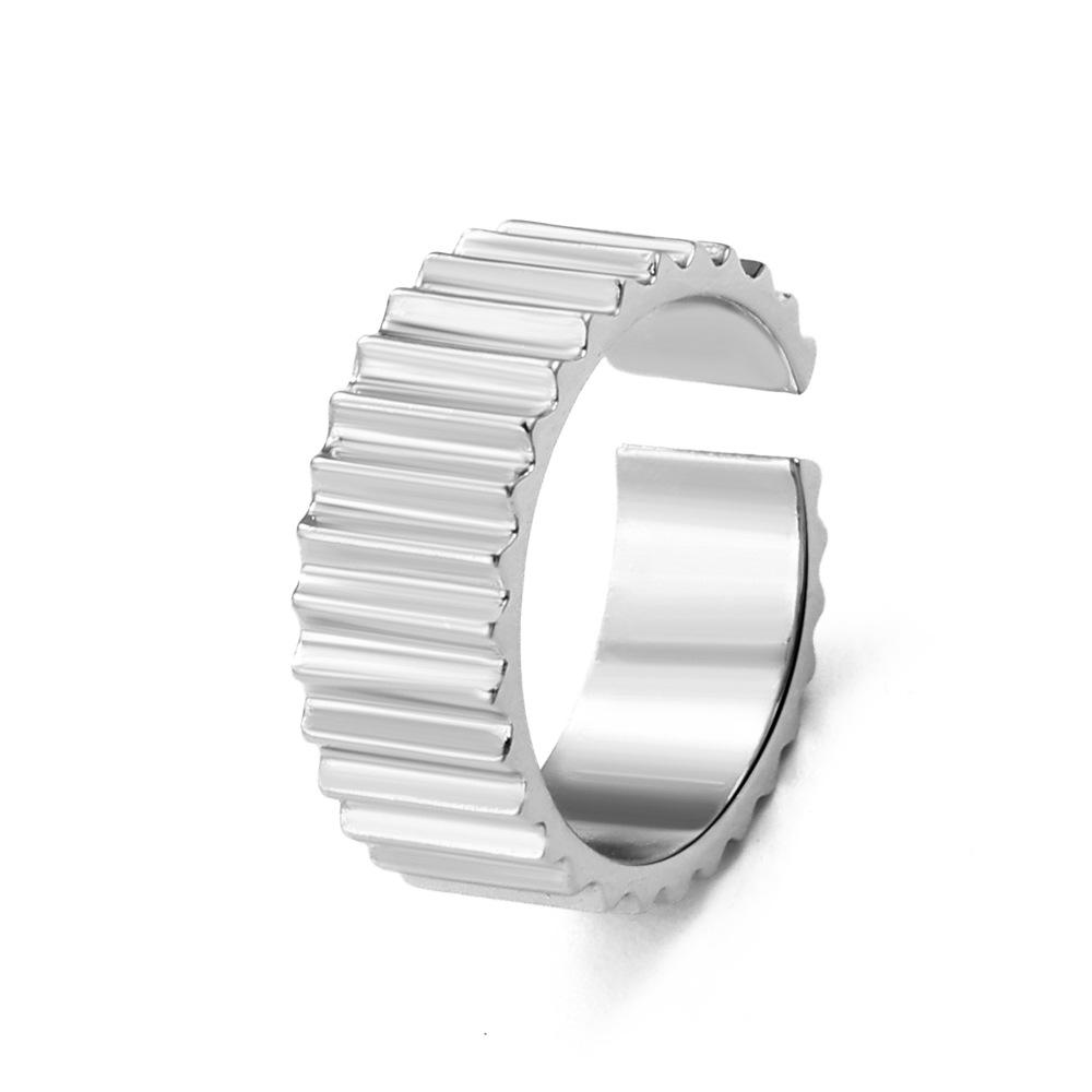 

Silver Color Finger Rings for Women Couple Light Luxury Ladies Gear Trendy Fine Jewelry Opened Antique Rings Anillos