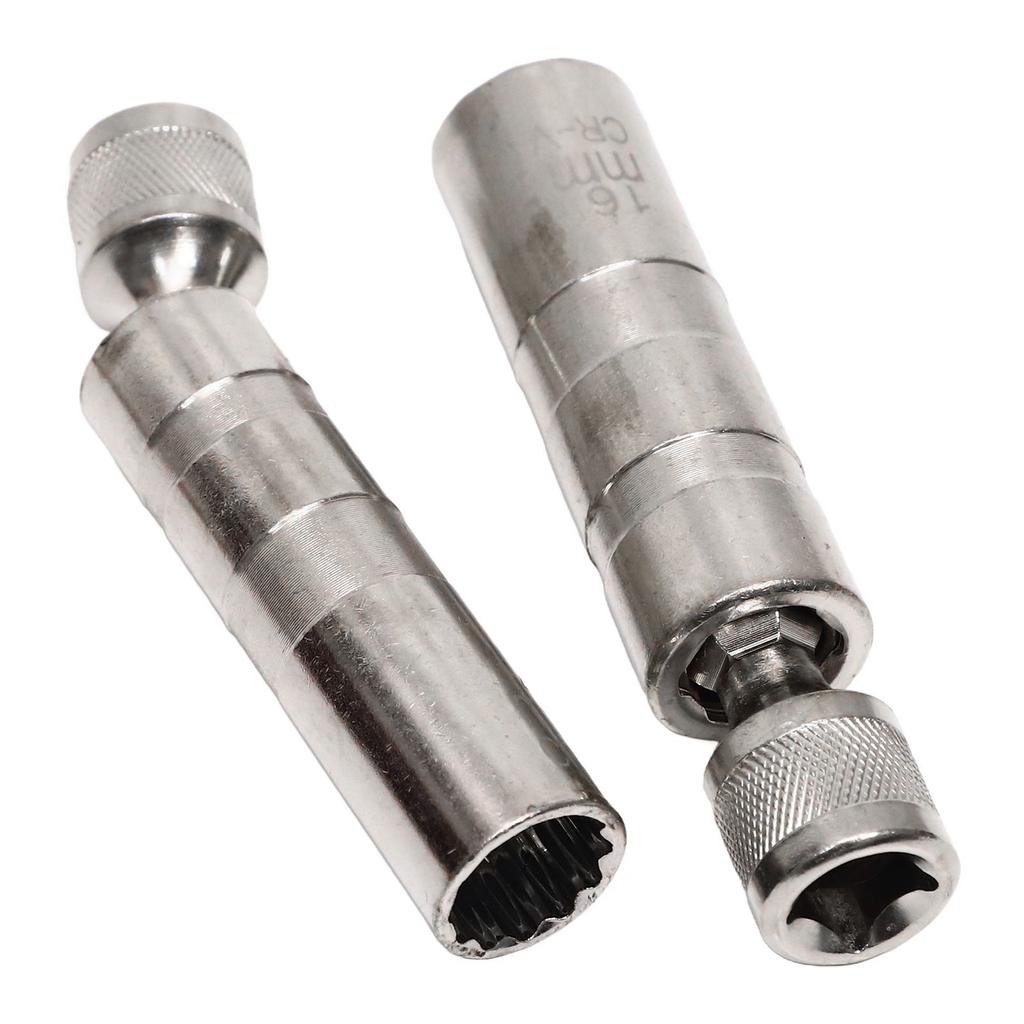 2Pcs Spark Socket 14mm 16mm Gimbal Sleeve Automobile Repair Removal Tool Magnetic Spark Socket Installation Tools