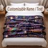 Music Theme Soft Blanket Personalized Custom Name Text Print Warm Blanket Home Sofa Bedroom Decor
