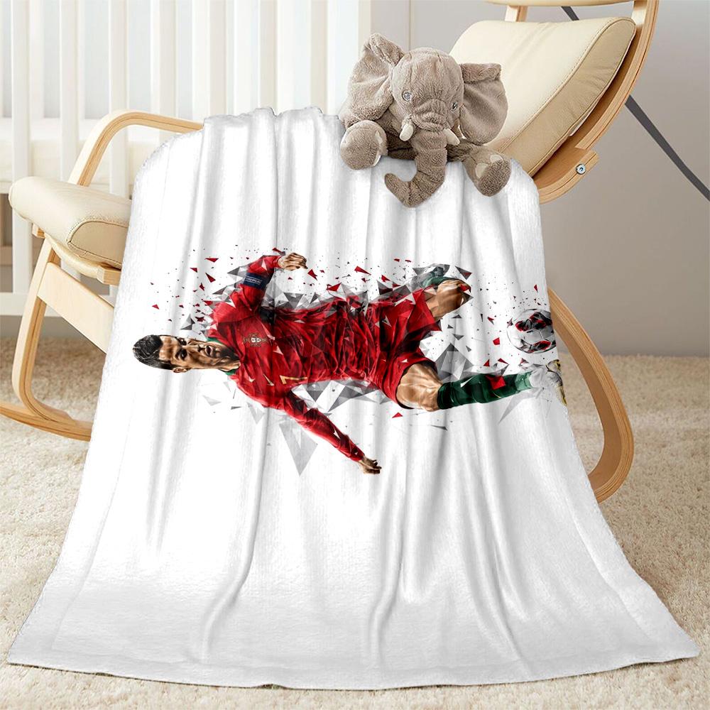 Ronaldo's Iconic Journey Blanket Warmthful Decor Suitable for Sofa Bed Bedding Four Seasons Multipurpose Stylish Decor