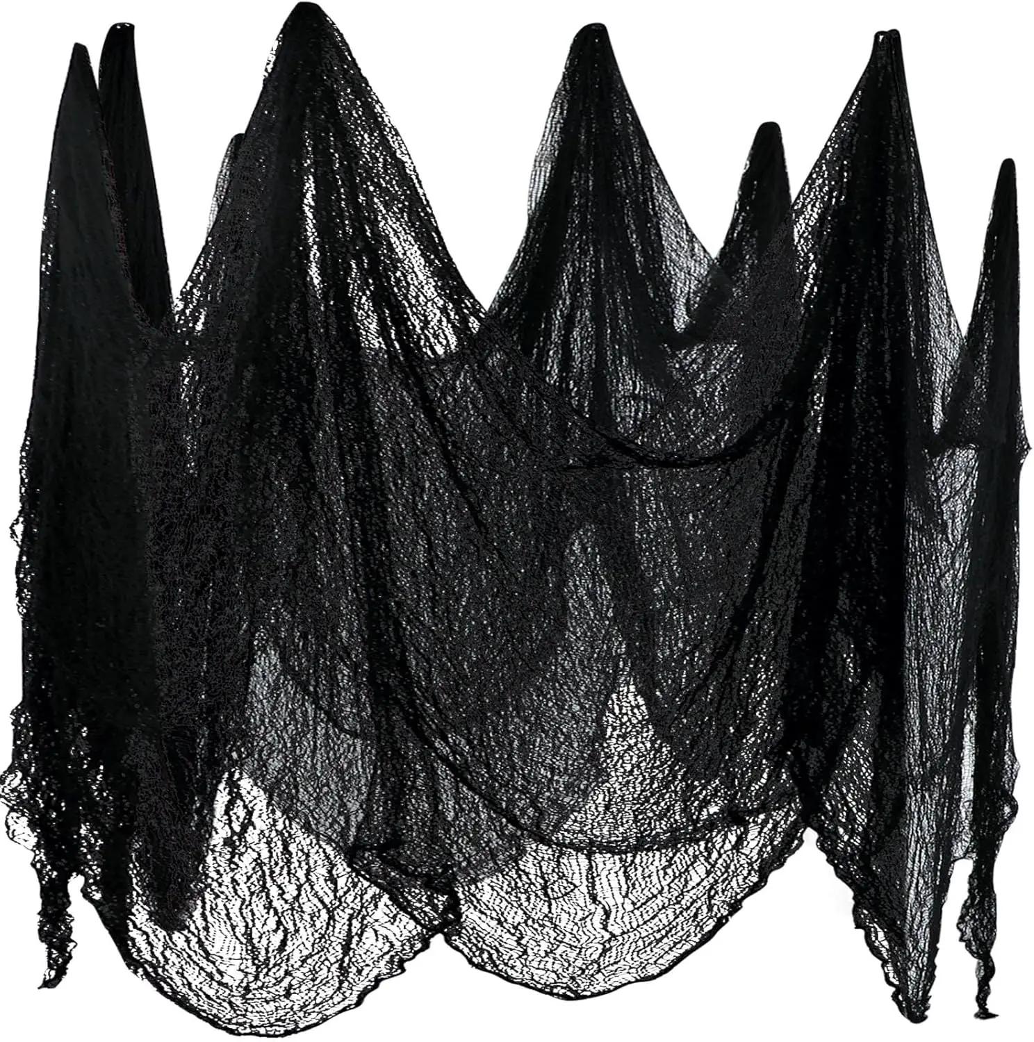 

1/10pc Halloween Creepy Black Gauze Hanging Horror Scary Gauze Ghost Cloth Haunted House Scene Home Party Terror Decoration Prop 1PC