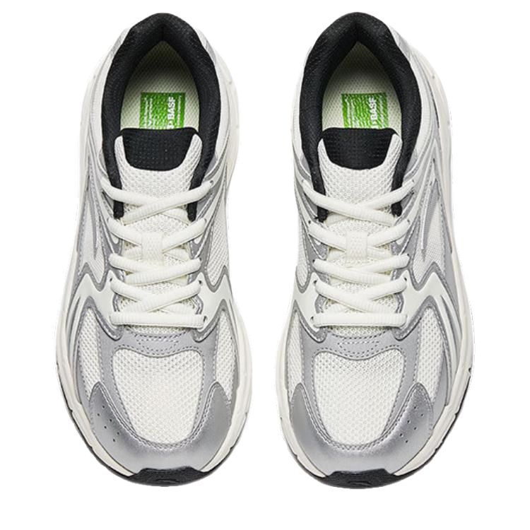 Anta Slip Resistant And Breathable Low top City Commuting Running Shoes Women's Ivory White Silver 922625592-2