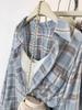 2025 Women's Lazy Style Summer Plaid Shirt - Casual Mid-Length Long-Sleeved Top with Sun Protection