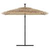 Brown Sun Umbrella with Steel Pole 246 X 246 X 230 Cm