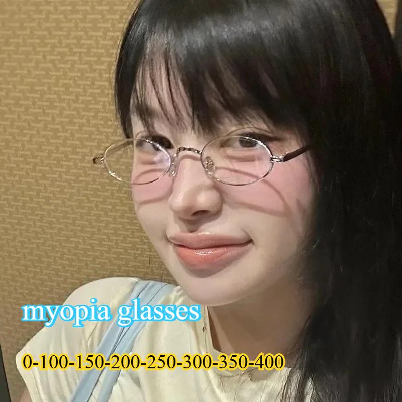Vintage Rimless Finished Myopia Glasses Men Women Ultralight Resin Nearsighted Eyeglasses Diopters 0 To -4.0 Lentes Mujer