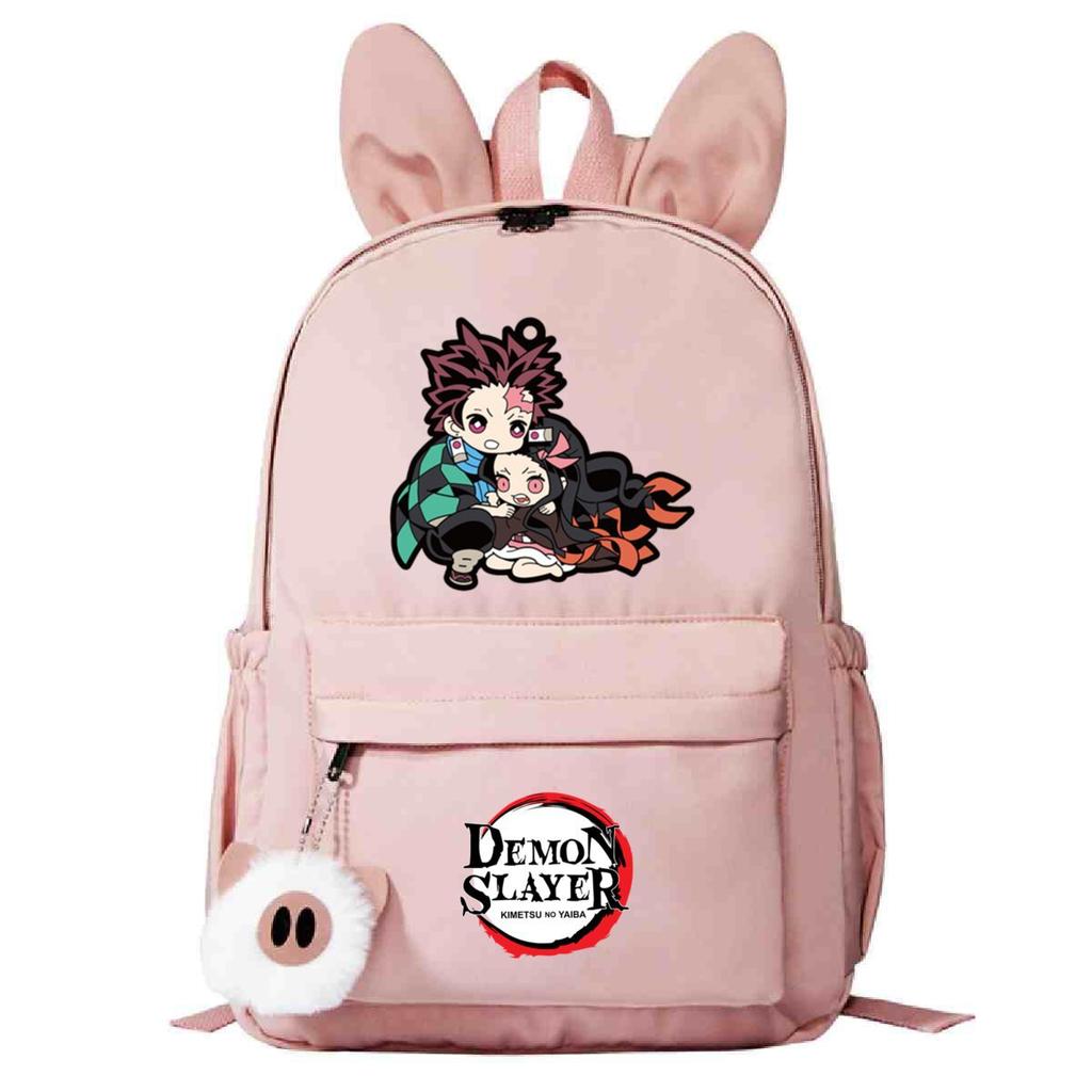 Plecak szkolny z motywem pogromców duchów, wersja koreańska, personalizowany plecak z króliczymi uszami, moda studencka, casualowy, modele męskie i damskie