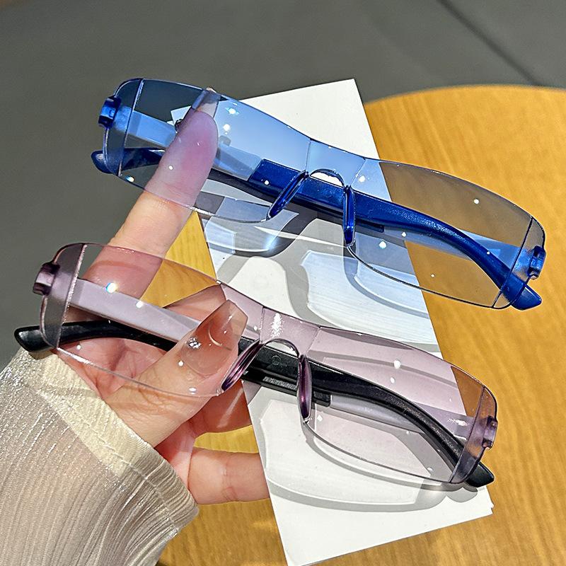 Neue Modische Randlose Lesebrille Luxusmarken-Design Damen Herren Anti-Blaulicht-Brille Retro-Trend Computerbrille