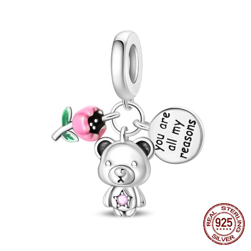 100% Copper Original Cat Couple Chain Beads Romantic Butterfly Charms Fit Bracelet Diy Jewelry Making Women Gift