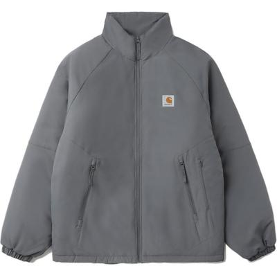 FW24 Logo Štítek Více kapes Stojáček Vložka Dlouhý rukáv Zip Bavlněná bunda Pánské bundy Uhlově šedá CHXJKA242003N-CCX