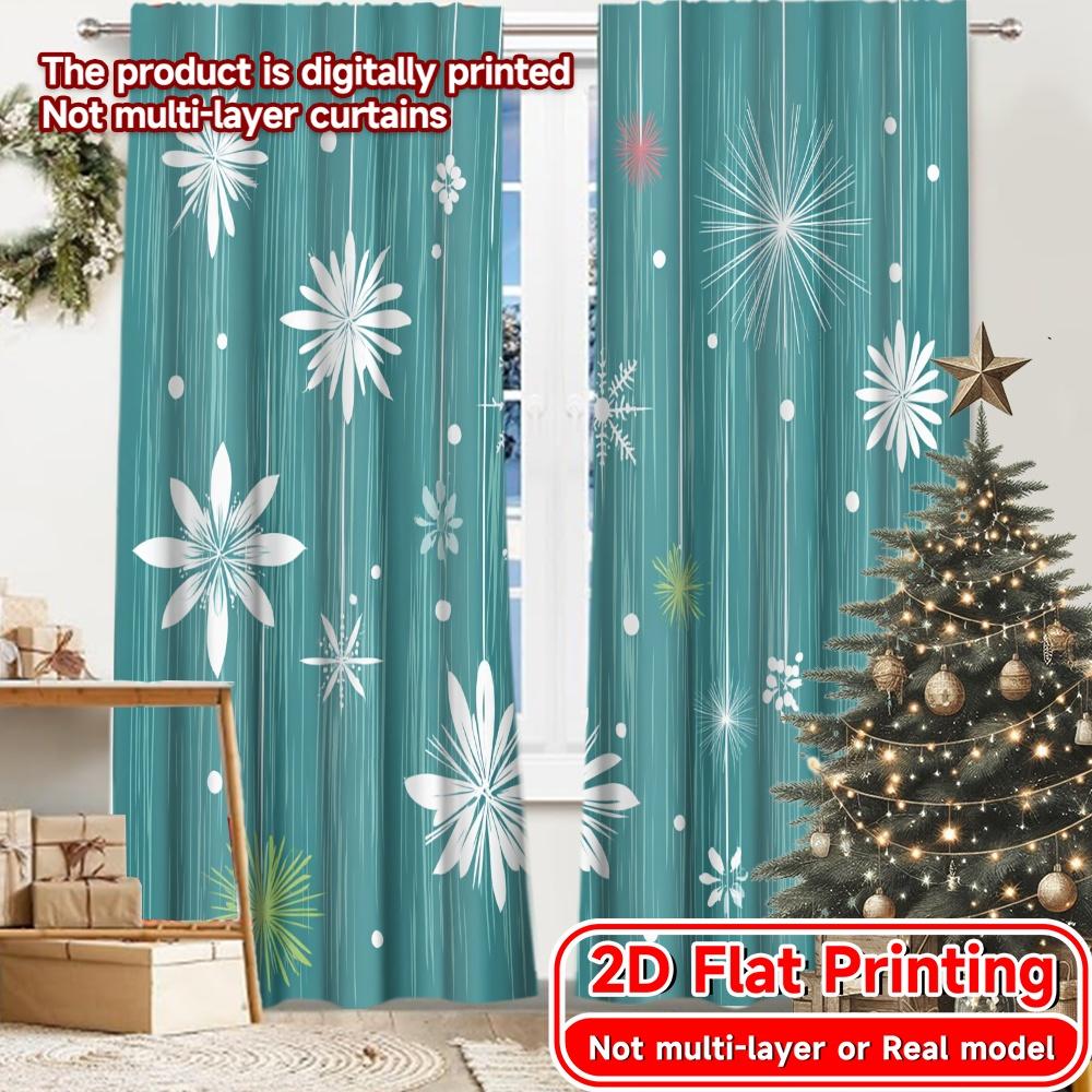 

2D FLAT PRINTING 2pcs Curtains (Without Rod) Christmas Dog with Presents April Fools is Day Festival Fashion Curtains Versatile 100*130 Grommet Top 1pcs