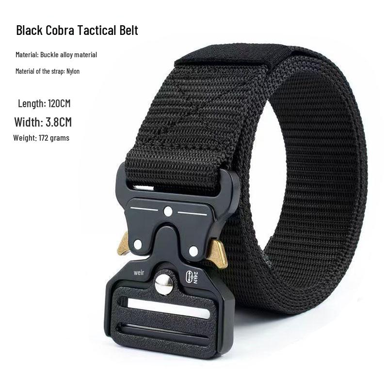 Cobra Adjustable Tactical Canvas Belt for Men & Women - Nylon Military Training & Outdoor Pants Belt 125cm (172g)