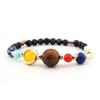 Solar System Galaxy Bracelet: Natural Stone Planetary Universe Star Guardian