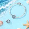 925 Silver Compass Charms Beads Sparkling CZ Zircon Dangle Fit Original Bracelet DIY For Women Travel Jewelry Gifts