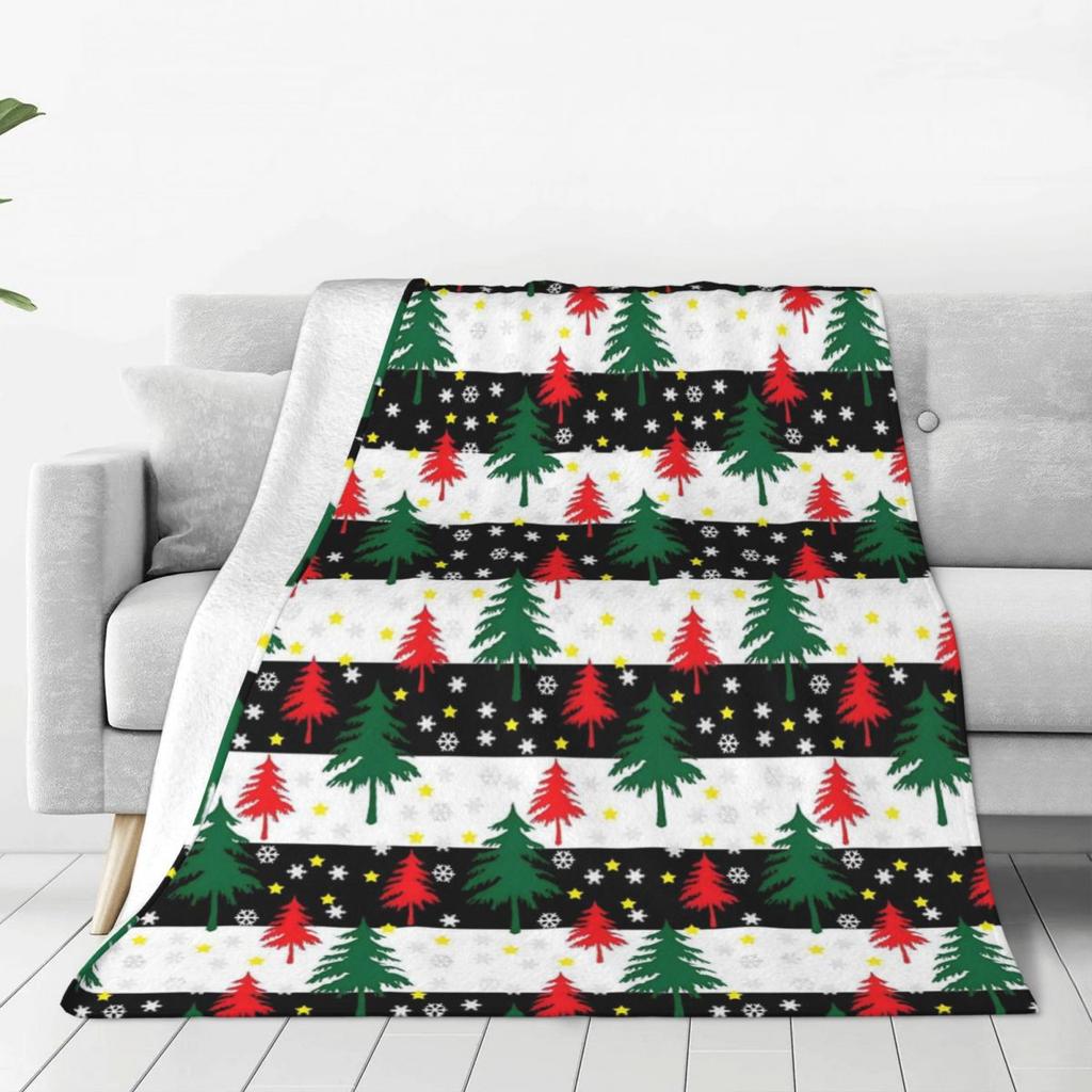 Custom Sofa Fleece Gnomes Merry Christmas Throw Blanket Warm Flannel Blankets For Bed Travel Couch Bedspreads