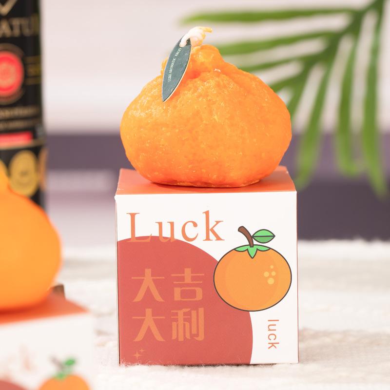 Creative Ugly Orange Scented Candle Fruit Bridesmaid Candle Wedding Souvenir Photo Props Decoration