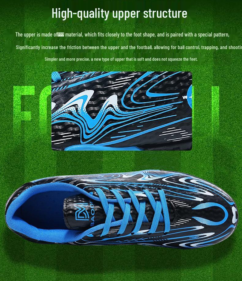 Kids' Plus Size Soccer Turf Shoes: Long Spike Training Sneakers for Youth