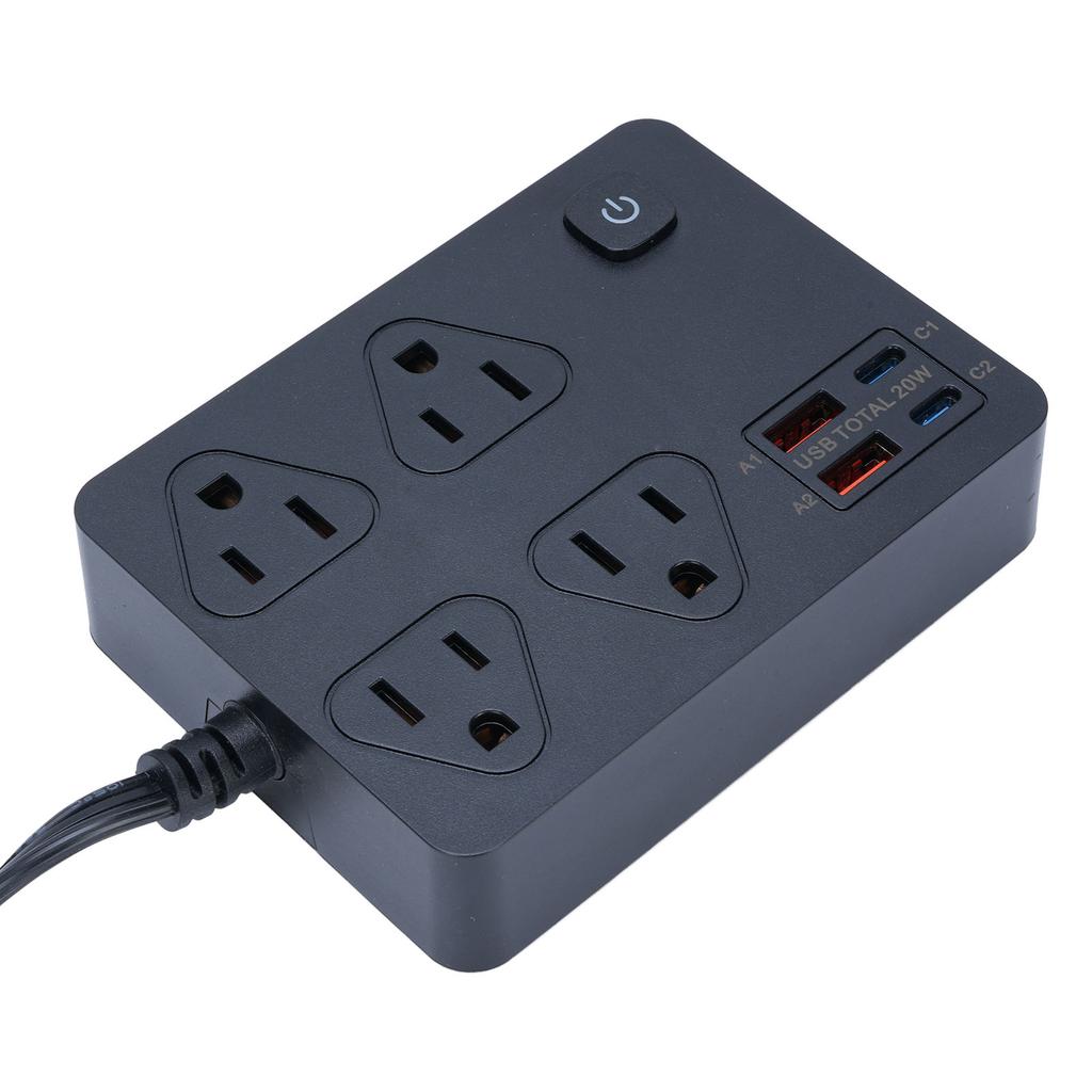 Ultraflache Steckdosenleiste Hohe Sicherheit Schnelllade-Steckdose Verlängerungsleiste mit 20W Typ-C 18W USB-Anschlüssen für