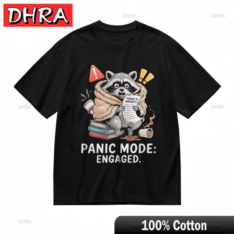 

Womens Breathable Classic TShirt Todays Anxiety Raccoon Print Tee Cotton Vintage Shirts TShirts for Summer TShirt Belgium 4XL