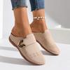 Übergröße Klettverschluss Sommer-Slipper für Damen mit geschlossener Zehenpartie - Atmungsaktiv und Lässig mit Metallakzent (Größe 43)