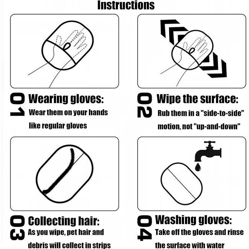 Pet Electrostatic Hair Removal Gloves Two-way Brush Stick Hair Artifact Cat Hair Dog Hair Removal Brush Pet Supplies