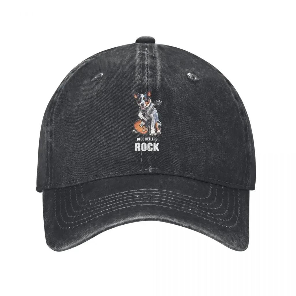 Blue Heeler Hunderasse Rock Denim Trucker-Kappe Langlebig für Alle Jahreszeiten Hüte Damen Baseballkappe Herren