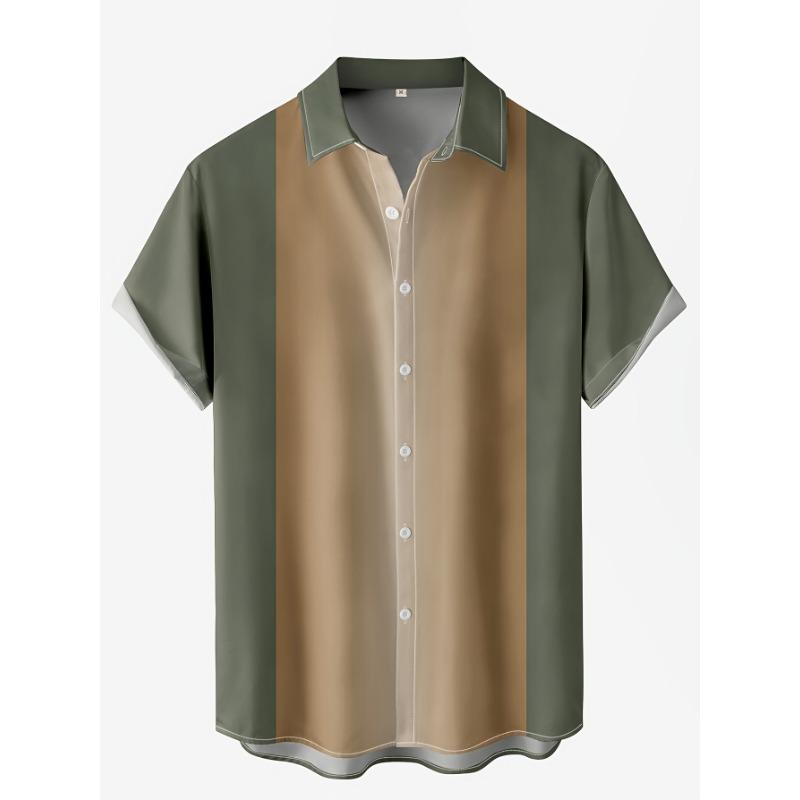 New Hawaii Men's Vintage Shirts Casual Breathable Short Sleeve Tops Beach Party Plaid Tops Short Sleeve Men's Clothing