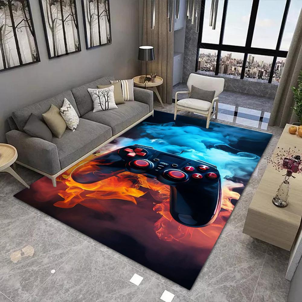 Alfombra de Diseño de Mando de Juego para Sala de Estar Decoración Moderna del Hogar Sofá Mesa de Té Alfombra Grande Lavable Alfombrilla de Suelo para Dormitorio Mesita de Noche