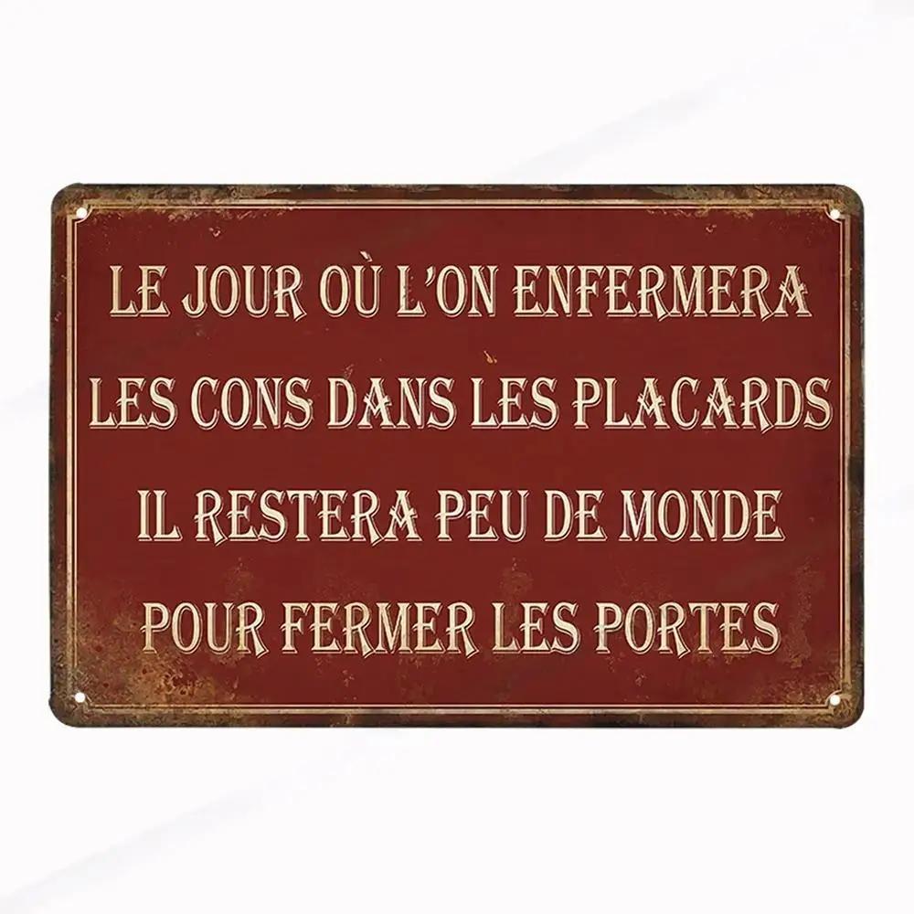 French Vintage Metal CUISINE Signs Decor Posters Plaque Retro Tin Sign Bar Pub Club Wall Decor Painting Decorative Plate