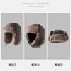Winter Fleece-Lined Leather Aviator Hat Men Women Warm Windproof Outdoor Biker Ear Protection Cap