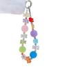 Colorful Bear Keychain For Bags And Pvc Phone Strap With Beads And Cards