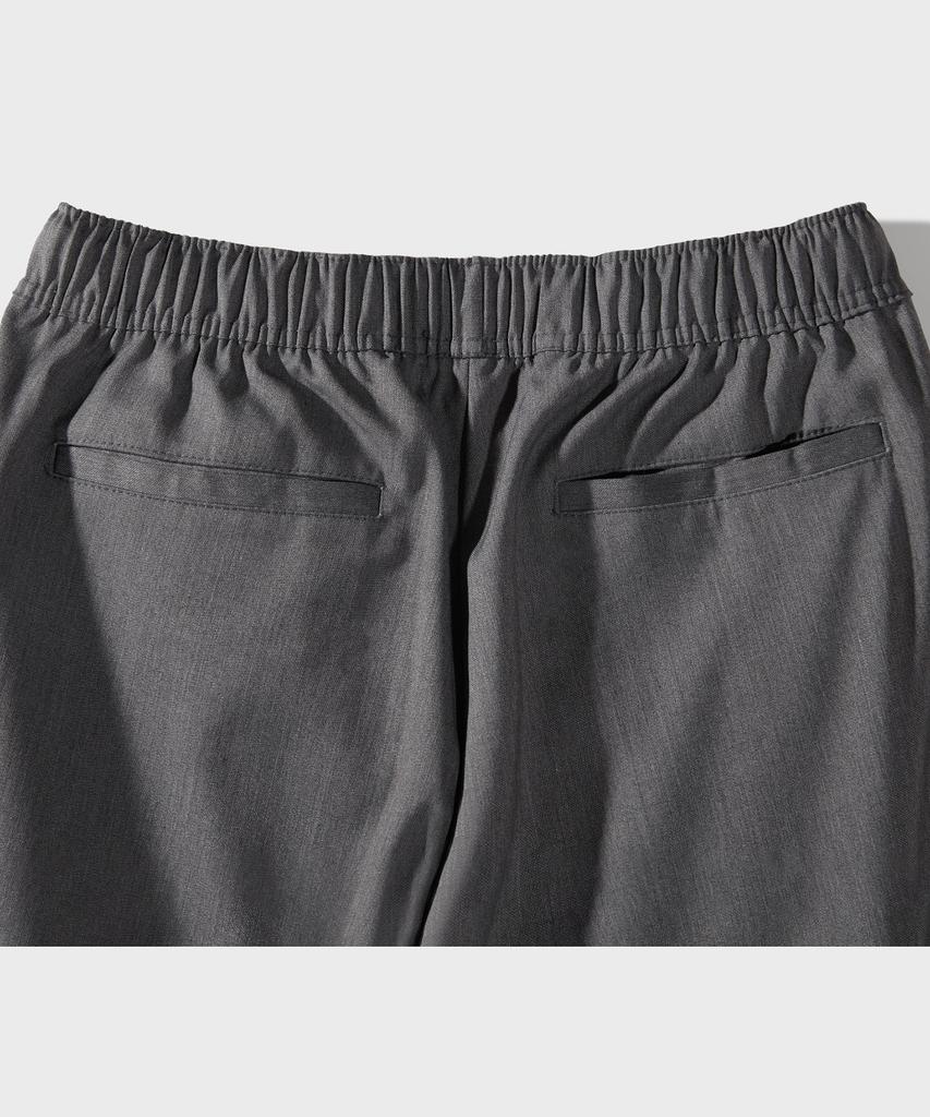 FFEFF STUDIO Single-Pleat Elastic Slacks (Gray)