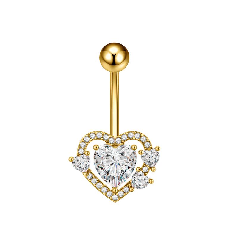 Fashion Belly Button Rings Simple Stainless Steel Heart Navel Piercing Barbell For Women Sexy Body Piercing Jewelry Gifts
