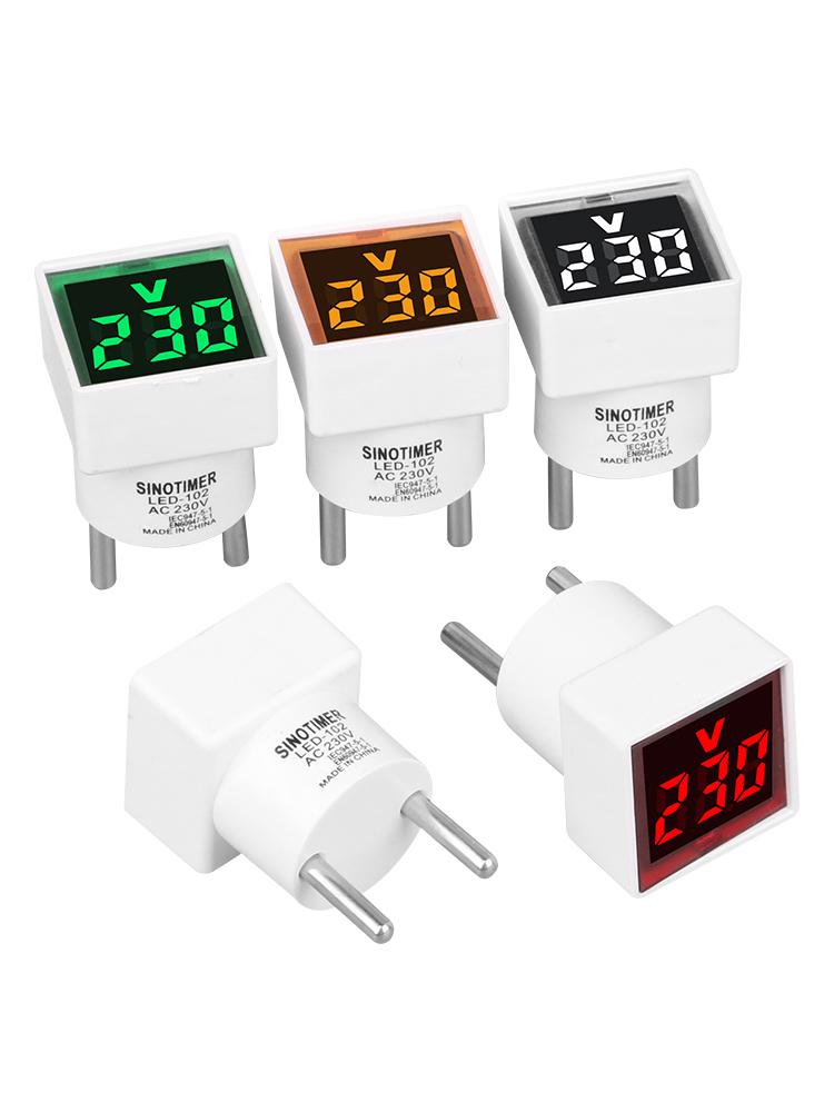 AC 220V/230V Universale Quadrato Tipo Spina Europea Domestico Digitale AC Voltmetro Indicatore Intervallo di Misurazione della Tensione: 50~500V