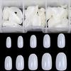 Apeak White Oval Fake Nails | 100pcs Natural Full Cover Round Press On Nails In 10 Sizes with Box | Nail Salon Quality Artificial False Nails for Wo